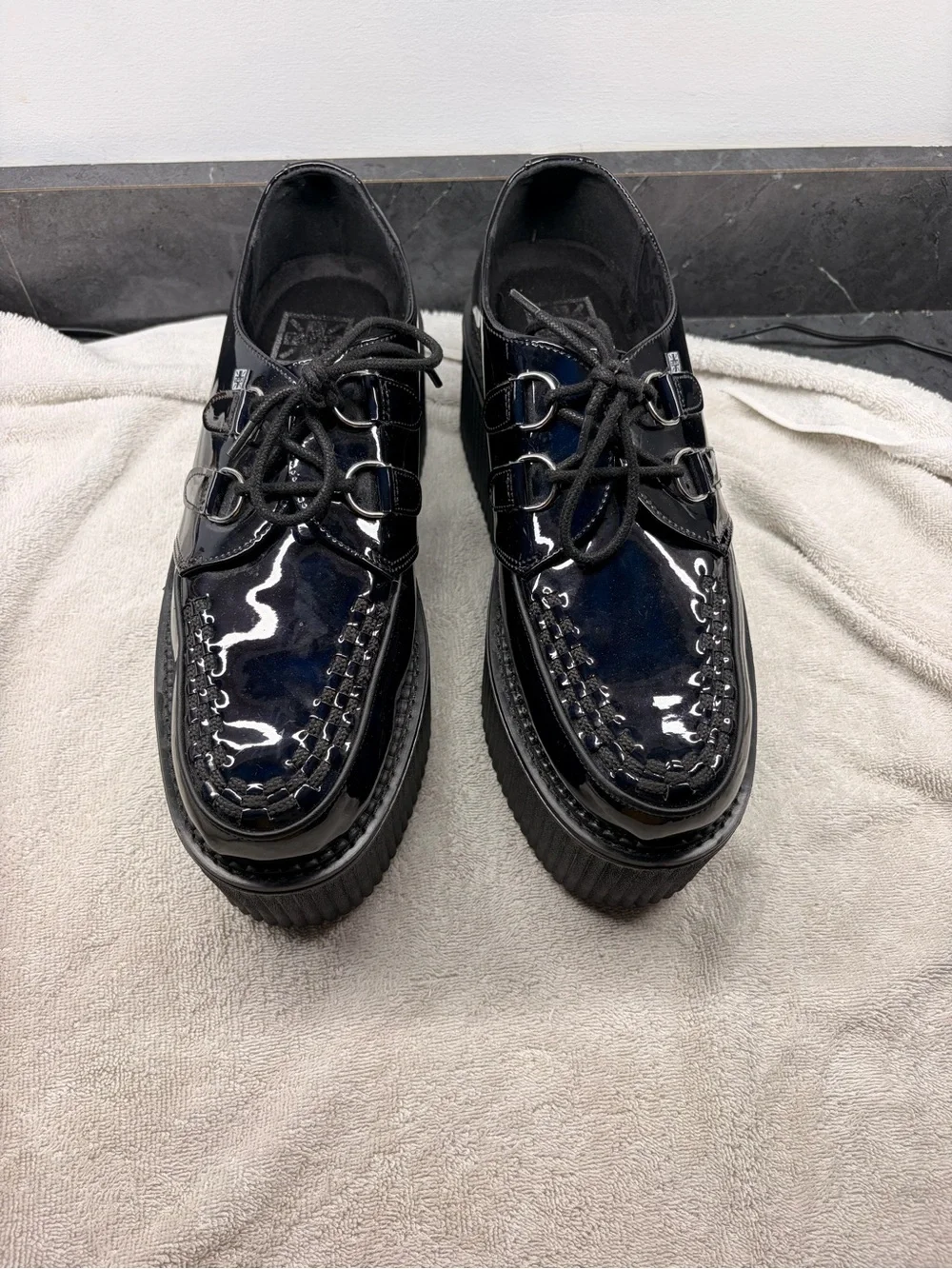 T.U.K. Footwear black patent Viva Mondo creepers men’s 12